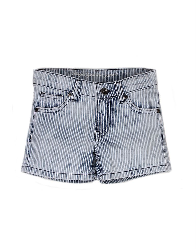 Pepe Jeans Girls Blue Striped Shorts